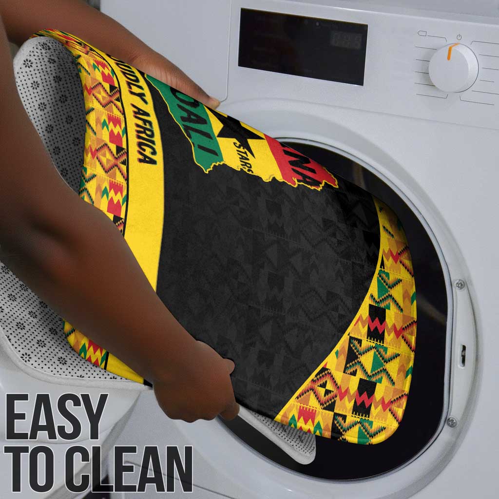 Afro Ghana Football Bathroom Set Black Stars Never Fall - Kente Pattern - Wonder Print Shop