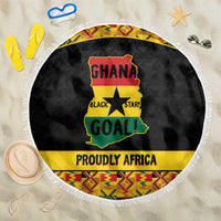 Afro Ghana Football Beach Blanket Black Stars Never Fall - Kente Pattern - Wonder Print Shop
