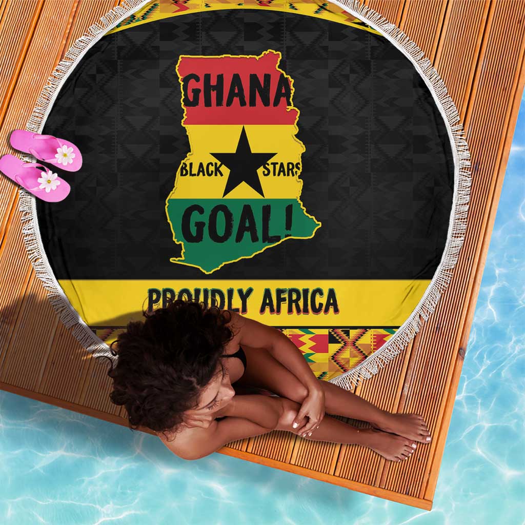 Afro Ghana Football Beach Blanket Black Stars Never Fall - Kente Pattern - Wonder Print Shop