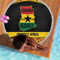 Afro Ghana Football Beach Blanket Black Stars Never Fall - Kente Pattern - Wonder Print Shop