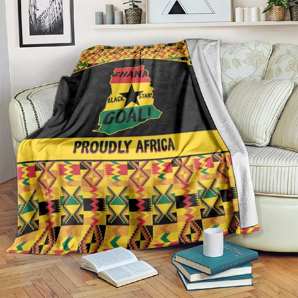 Afro Ghana Football Blanket Black Stars Never Fall - Kente Pattern - Wonder Print Shop