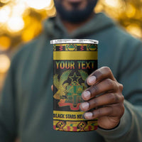 Personalized Afro Ghana Football 4 in 1 Can Cooler Tumbler Black Stars Never Fall - Kente Pattern - Wonder Print Shop