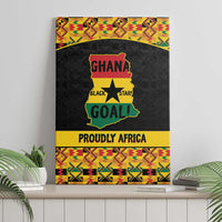 Afro Ghana Football Canvas Wall Art Black Stars Never Fall - Kente Pattern - Wonder Print Shop