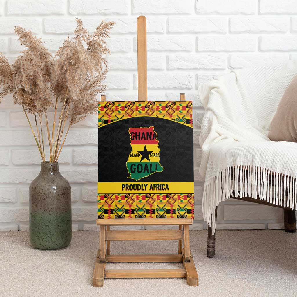 Afro Ghana Football Canvas Wall Art Black Stars Never Fall - Kente Pattern - Wonder Print Shop
