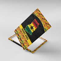Afro Ghana Football Canvas Wall Art Black Stars Never Fall - Kente Pattern - Wonder Print Shop