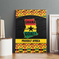 Afro Ghana Football Canvas Wall Art Black Stars Never Fall - Kente Pattern - Wonder Print Shop