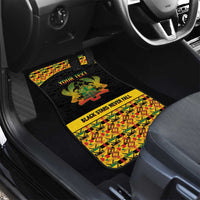 Personalized Afro Ghana Football Car Mats Black Stars Never Fall - Kente Pattern - Wonder Print Shop