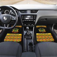 Personalized Afro Ghana Football Car Mats Black Stars Never Fall - Kente Pattern - Wonder Print Shop