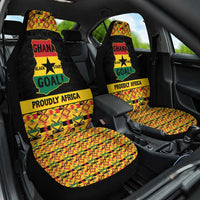 Afro Ghana Football Car Seat Cover Black Stars Never Fall - Kente Pattern - Wonder Print Shop