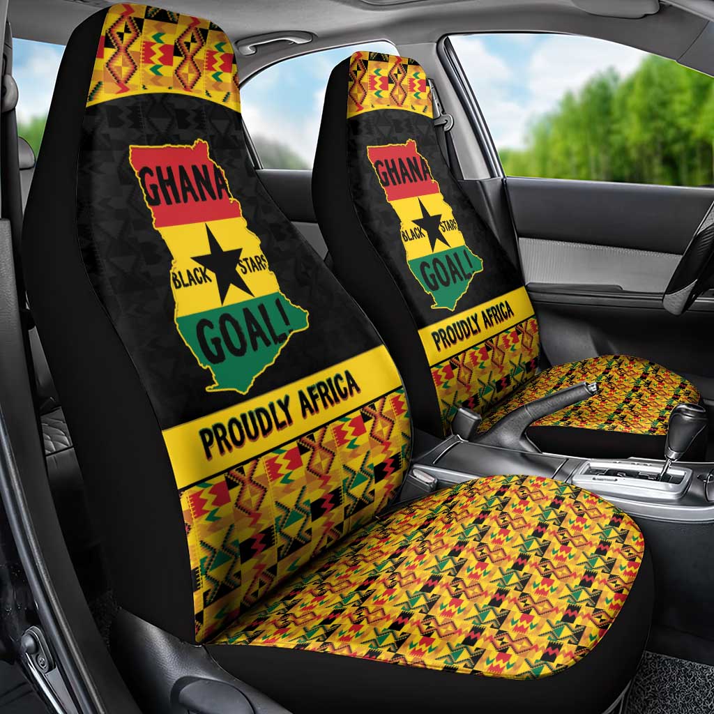 Afro Ghana Football Car Seat Cover Black Stars Never Fall - Kente Pattern - Wonder Print Shop