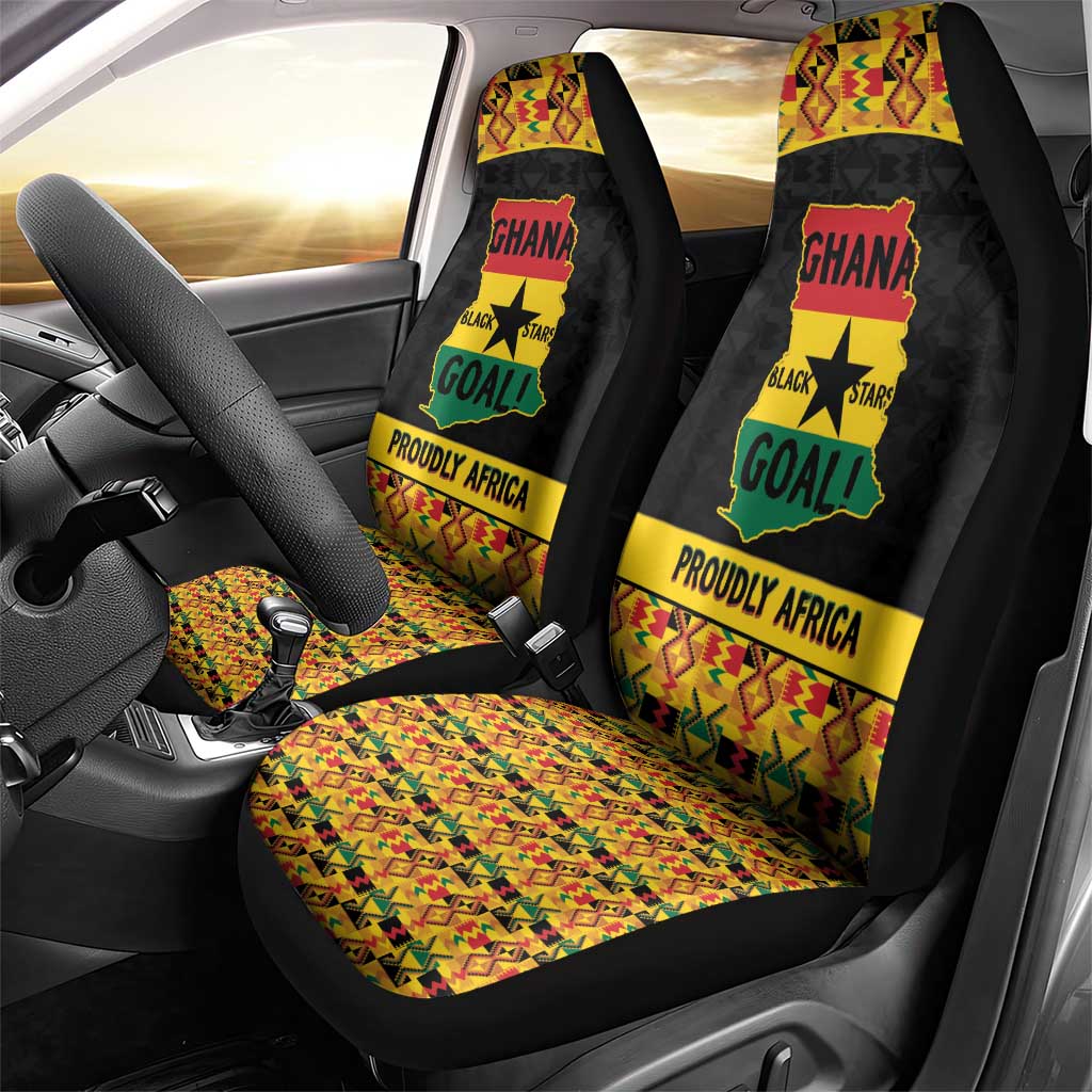 Afro Ghana Football Car Seat Cover Black Stars Never Fall - Kente Pattern - Wonder Print Shop