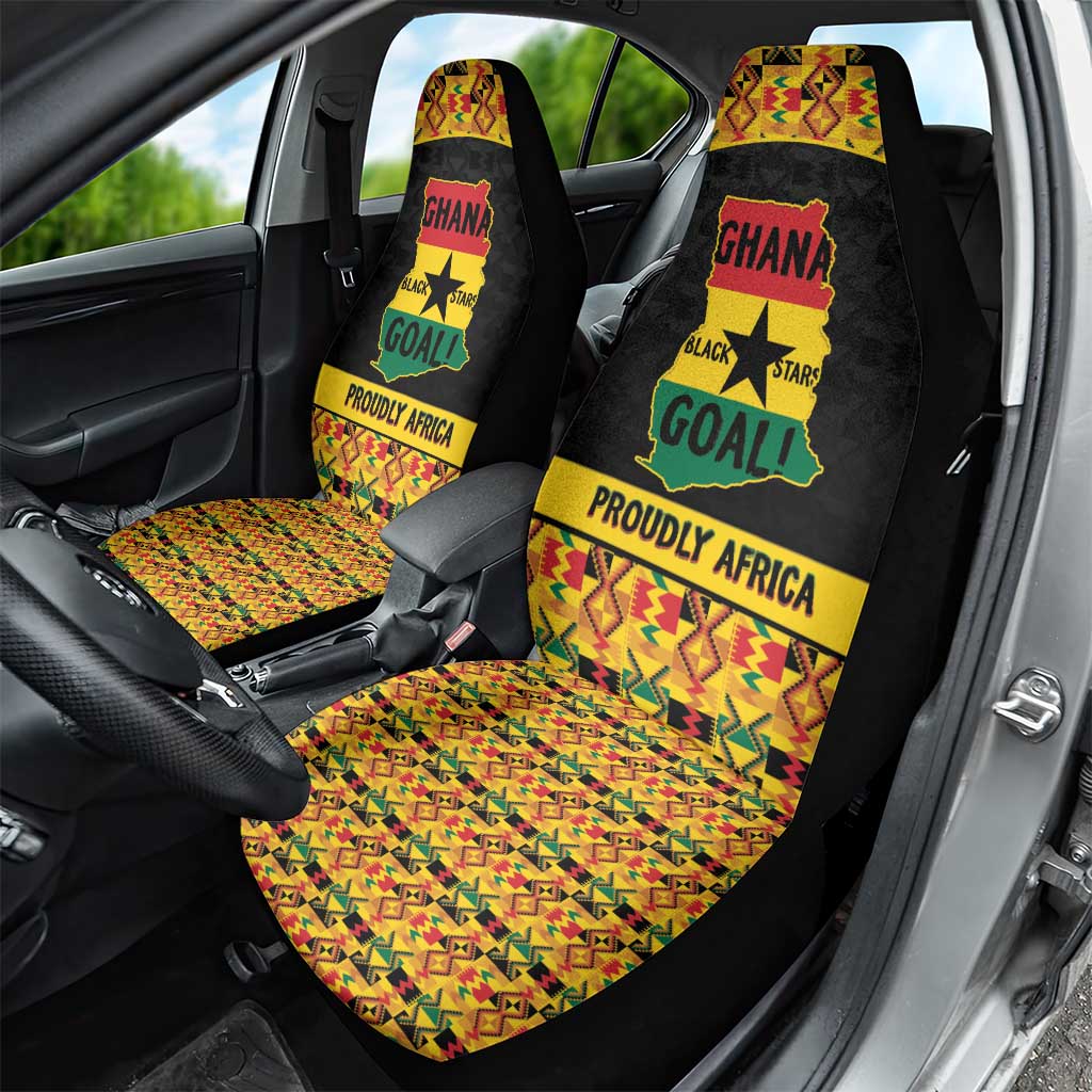 Afro Ghana Football Car Seat Cover Black Stars Never Fall - Kente Pattern - Wonder Print Shop