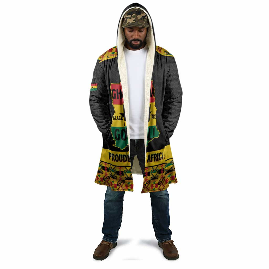 Personalized Afro Ghana Football Cloak Black Stars Never Fall - Kente Pattern - Wonder Print Shop