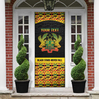 Personalized Afro Ghana Football Door Cover Black Stars Never Fall - Kente Pattern - Wonder Print Shop