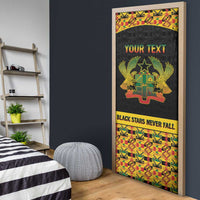 Personalized Afro Ghana Football Door Cover Black Stars Never Fall - Kente Pattern - Wonder Print Shop