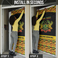 Personalized Afro Ghana Football Door Cover Black Stars Never Fall - Kente Pattern - Wonder Print Shop