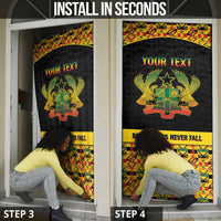 Personalized Afro Ghana Football Door Cover Black Stars Never Fall - Kente Pattern - Wonder Print Shop