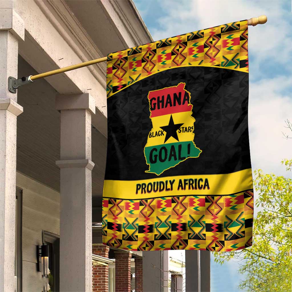 Afro Ghana Football Garden Flag Black Stars Never Fall - Kente Pattern - Wonder Print Shop