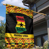 Afro Ghana Football Garden Flag Black Stars Never Fall - Kente Pattern - Wonder Print Shop