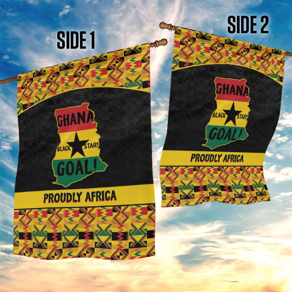 Afro Ghana Football Garden Flag Black Stars Never Fall - Kente Pattern - Wonder Print Shop