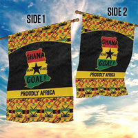 Afro Ghana Football Garden Flag Black Stars Never Fall - Kente Pattern - Wonder Print Shop