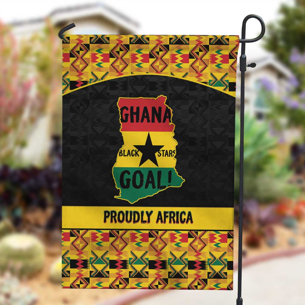 Afro Ghana Football Garden Flag Black Stars Never Fall - Kente Pattern - Wonder Print Shop