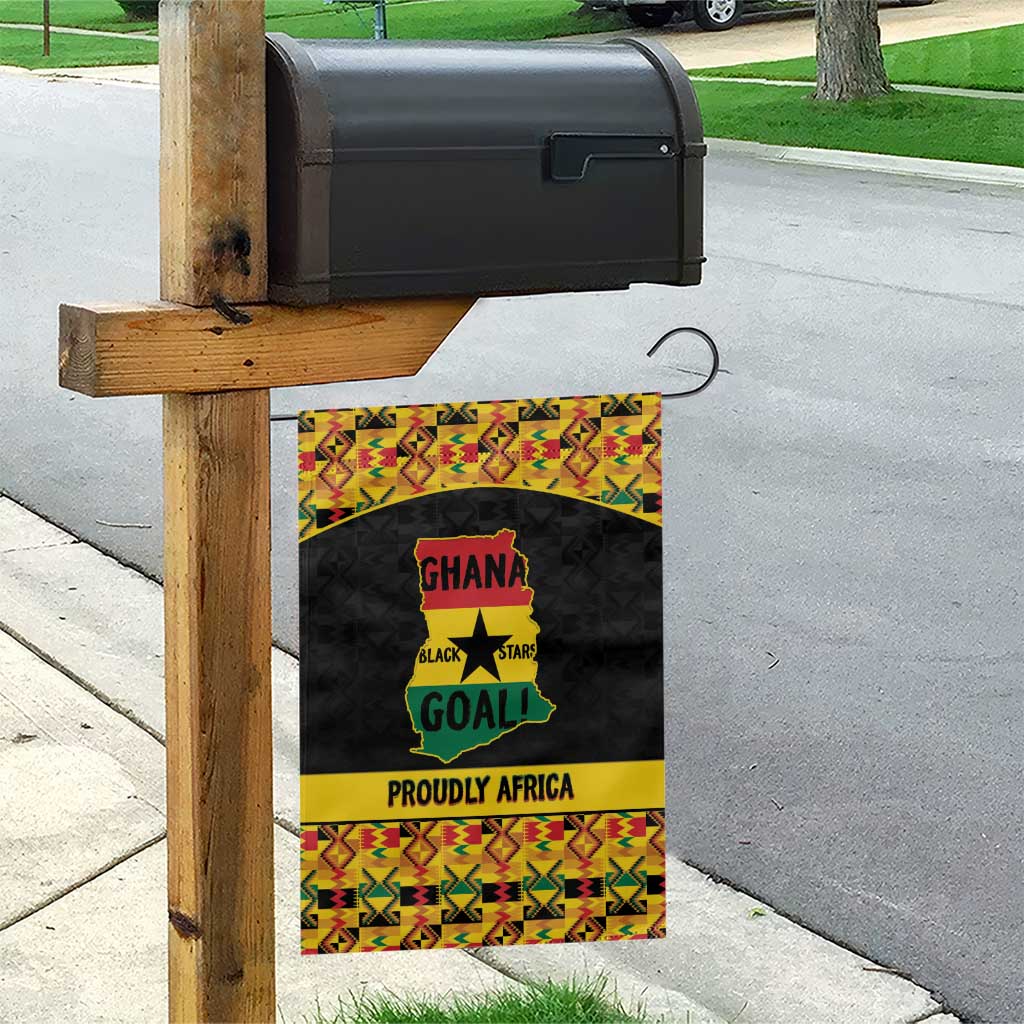 Afro Ghana Football Garden Flag Black Stars Never Fall - Kente Pattern - Wonder Print Shop