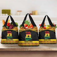 Afro Ghana Football Grocery Bag Black Stars Never Fall - Kente Pattern - Wonder Print Shop