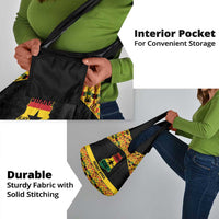 Afro Ghana Football Grocery Bag Black Stars Never Fall - Kente Pattern - Wonder Print Shop