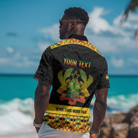 Personalized Afro Ghana Football Hawaiian Shirt Black Stars Never Fall - Kente Pattern LT15
