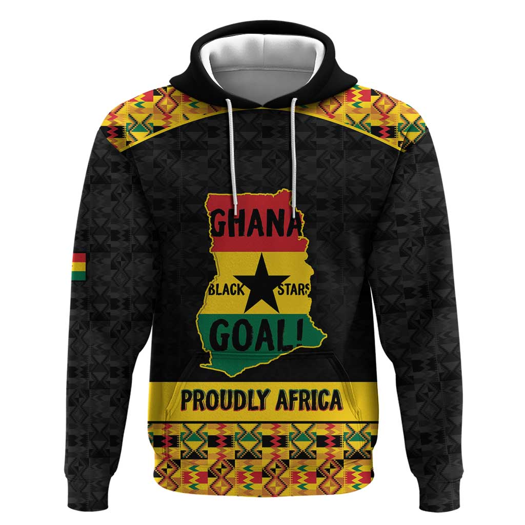 Personalized Afro Ghana Football Hoodie Black Stars Never Fall - Kente Pattern - Wonder Print Shop