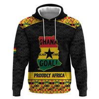 Personalized Afro Ghana Football Hoodie Black Stars Never Fall - Kente Pattern - Wonder Print Shop