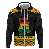 Personalized Afro Ghana Football Hoodie Black Stars Never Fall - Kente Pattern - Wonder Print Shop