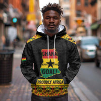 Personalized Afro Ghana Football Hoodie Black Stars Never Fall - Kente Pattern - Wonder Print Shop