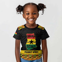 Personalized Afro Ghana Football Kid T shirt Black Stars Never Fall - Kente Pattern LT15