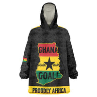 Personalized Afro Ghana Football Kid Wearable Blanket Hoodie Black Stars Never Fall - Kente Pattern - Wonder Print Shop