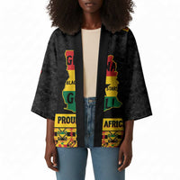 Personalized Afro Ghana Football Kimono Black Stars Never Fall - Kente Pattern - Wonder Print Shop