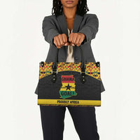 Afro Ghana Football Leather Bag Black Stars Never Fall - Kente Pattern - Wonder Print Shop