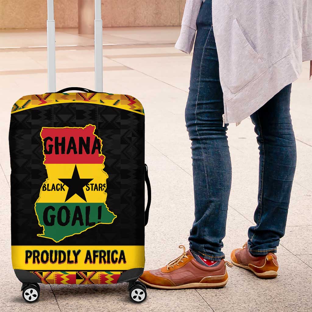 Afro Ghana Football Luggage Cover Black Stars Never Fall - Kente Pattern - Wonder Print Shop