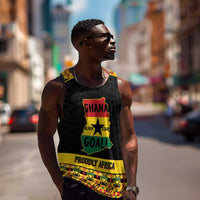 Personalized Afro Ghana Football Men Tank Top Black Stars Never Fall - Kente Pattern - Wonder Print Shop