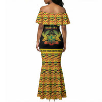 Personalized Afro Ghana Football Mermaid Dress Black Stars Never Fall - Kente Pattern LT15