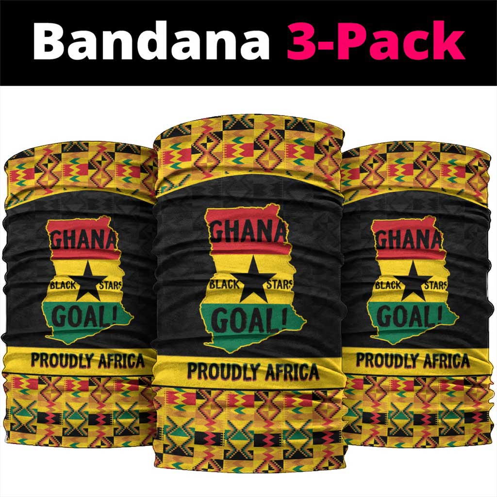 Afro Ghana Football Neck Gaiter Black Stars Never Fall - Kente Pattern - Wonder Print Shop
