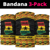 Afro Ghana Football Neck Gaiter Black Stars Never Fall - Kente Pattern - Wonder Print Shop