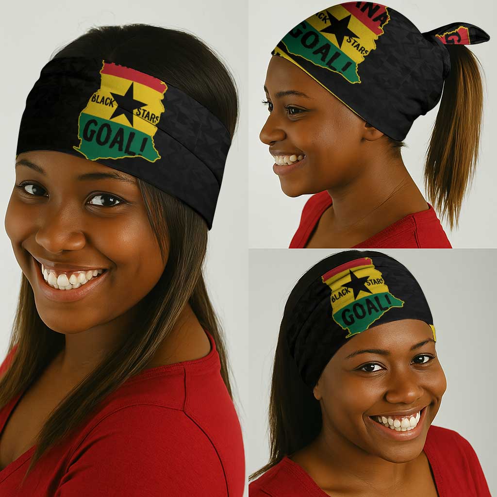 Afro Ghana Football Neck Gaiter Black Stars Never Fall - Kente Pattern - Wonder Print Shop