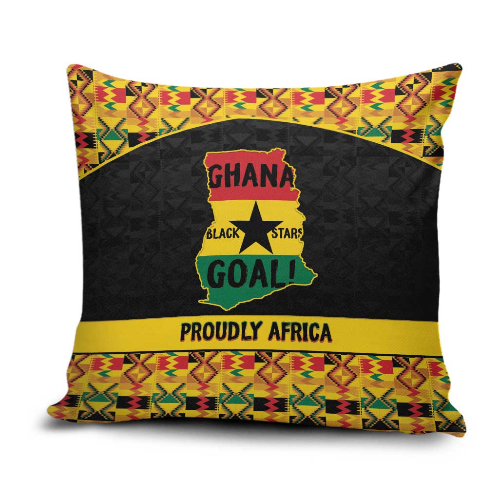Afro Ghana Football Pillow Cover Black Stars Never Fall - Kente Pattern - Wonder Print Shop