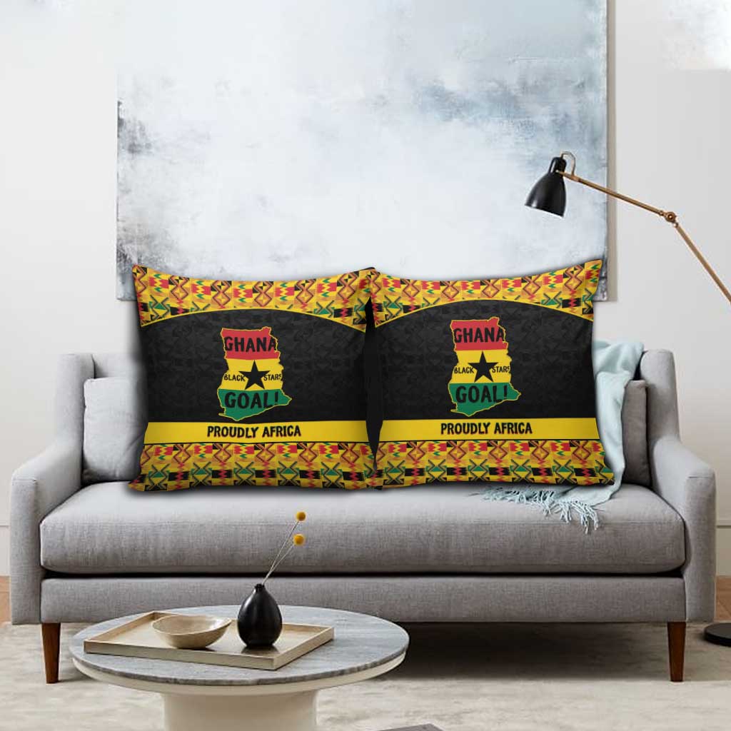 Afro Ghana Football Pillow Cover Black Stars Never Fall - Kente Pattern - Wonder Print Shop