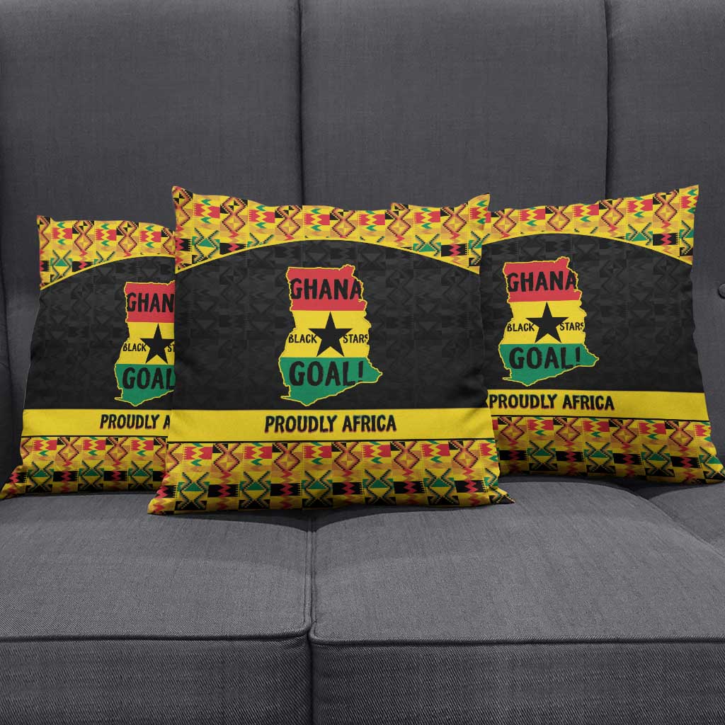 Afro Ghana Football Pillow Cover Black Stars Never Fall - Kente Pattern - Wonder Print Shop
