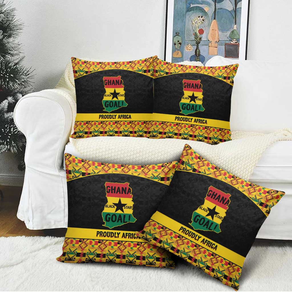 Afro Ghana Football Pillow Cover Black Stars Never Fall - Kente Pattern - Wonder Print Shop