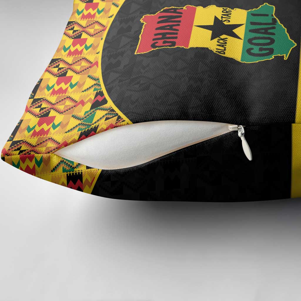 Afro Ghana Football Pillow Cover Black Stars Never Fall - Kente Pattern - Wonder Print Shop
