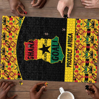 Afro Ghana Football Puzzle Black Stars Never Fall - Kente Pattern - Wonder Print Shop